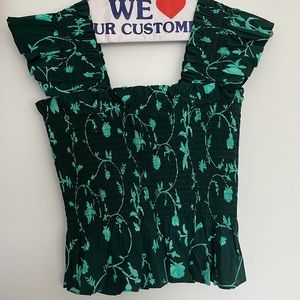 Hill House The Paz Top Emerald Botanical NWT